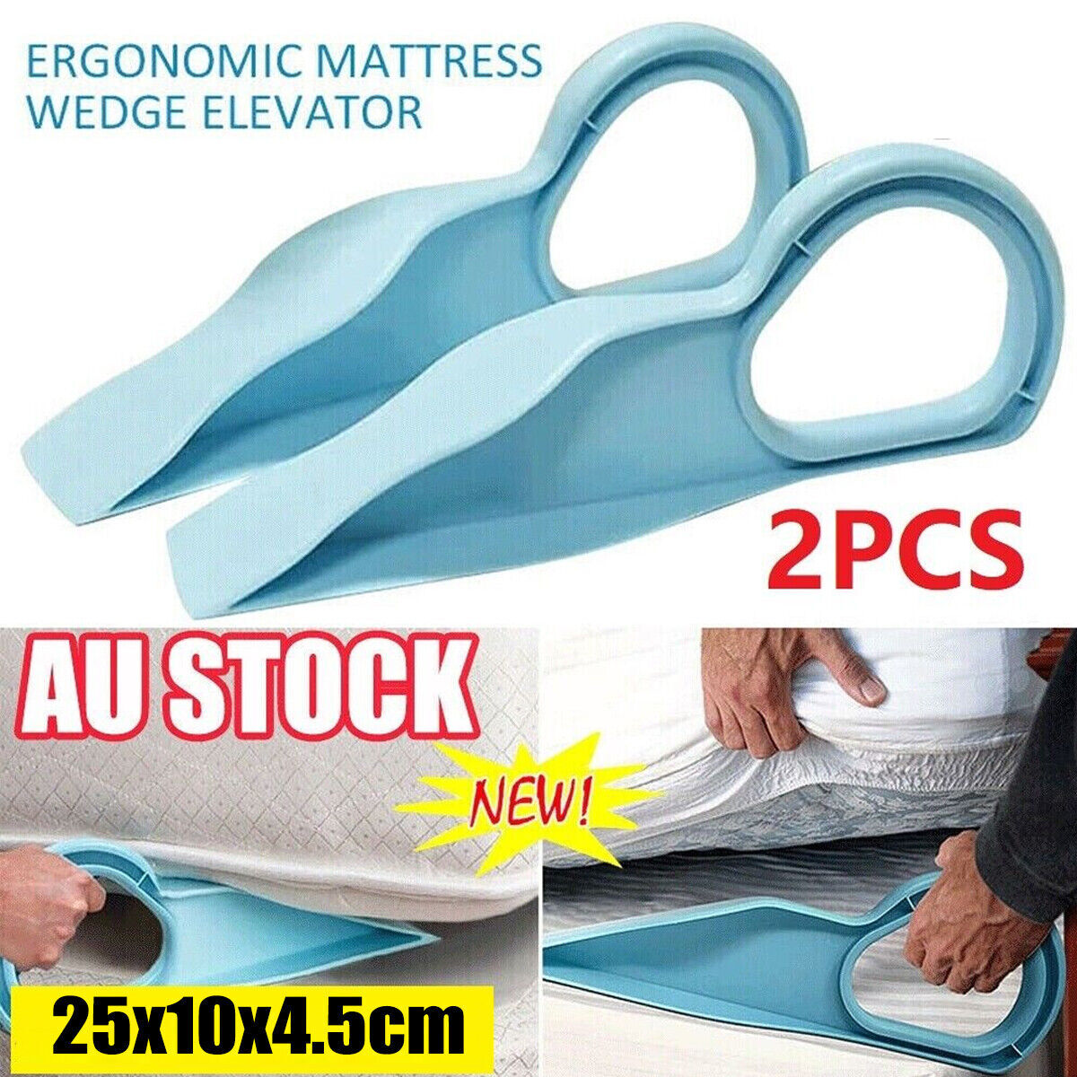 2 PCS Ergonomic Mattress Lifter Wedge Elevator Bed Making Lifting Tool