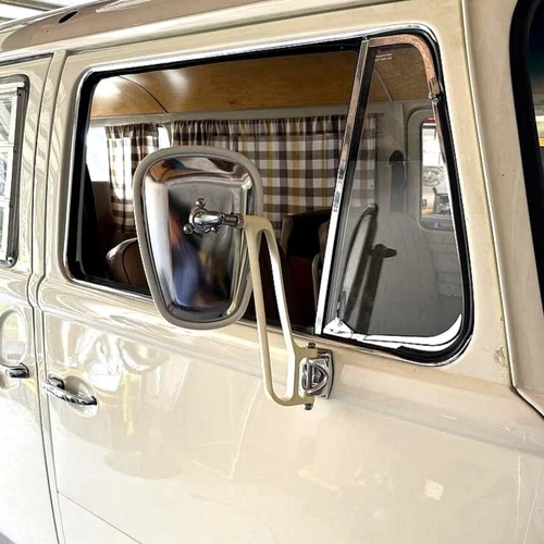 VW Baywindow Commercial Mirror Arms & Mirrors M194 (pair) IVORY AAC395/346