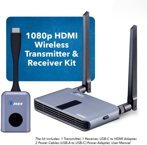 Orei Wireless 2x1 HDMI Sender und Empfänger Dongle Kit - 100 Fuß (WHD-PRO2T-K) - Bild 2 von 6