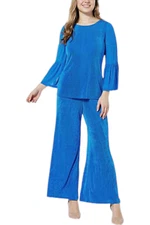 Antthony Women's 2-piece Tiered Mesh Knit Sleeve Set Royal Blue