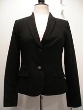 Women's 8P Calvin Klein Black Suit Jacket Blazer Sport Coat Stretch Lux 2-Button