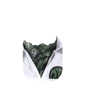 Ascot Ties for Men Paisley Cravat Tie and Pocket Square Set A-green Floral