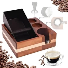 Wooden Espresso Knock Box Coffee Machine Accessories Kit Storage Boxes 58mm