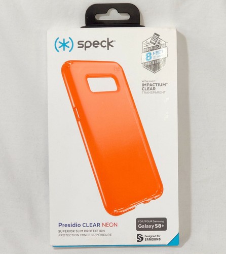 Speck Presidio Clear Case Samsung Galaxy S8+ Plus Neon Orange 90258-6498