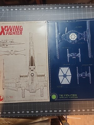 STAR WARS Embossed Metal Sign X-WING FIGHTER, TIE FIGHTER