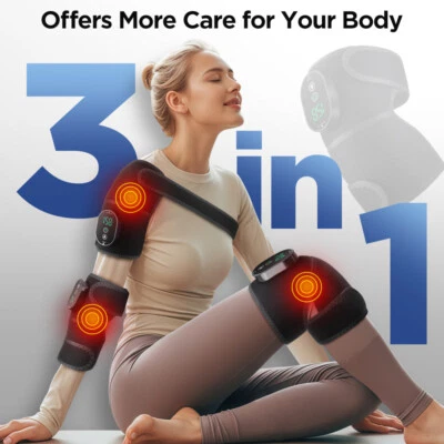 AFDEAL Electric Heated Knee Support Brace 3 in 1 Shoulder Brace for Joint Pain Relief