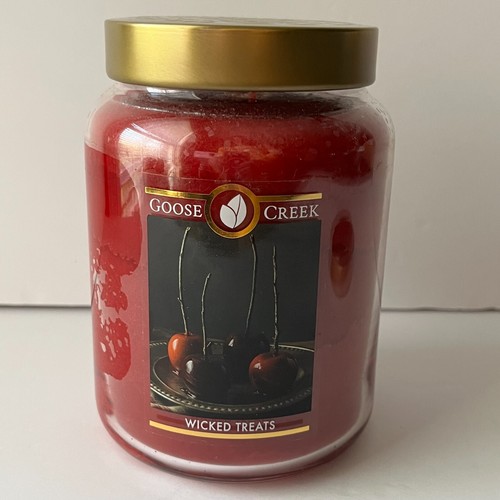 Goose Creek RETIRED RARE Wicked Treats Large Jar Candle 24 oz. 2 wk Embossed Lid
