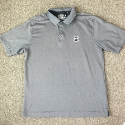 Cutter Buck Polo Shirt Mens XL Black White Pebble Beach Golf Short Sleeve 