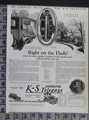 1926 KING SEELY ANN ARBOR TELEGAGE DASH GAS CAR AUTO MOTOR VINTAGE AD DW88