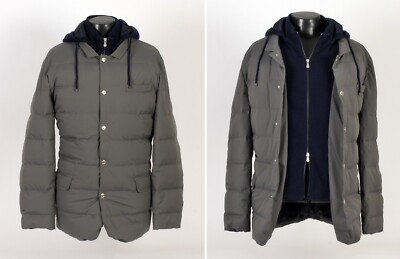 Brunello Cucinelli Nylon Wolle Kaschmir Down Jacke / Kapuze - 2XL - Einzelhandel