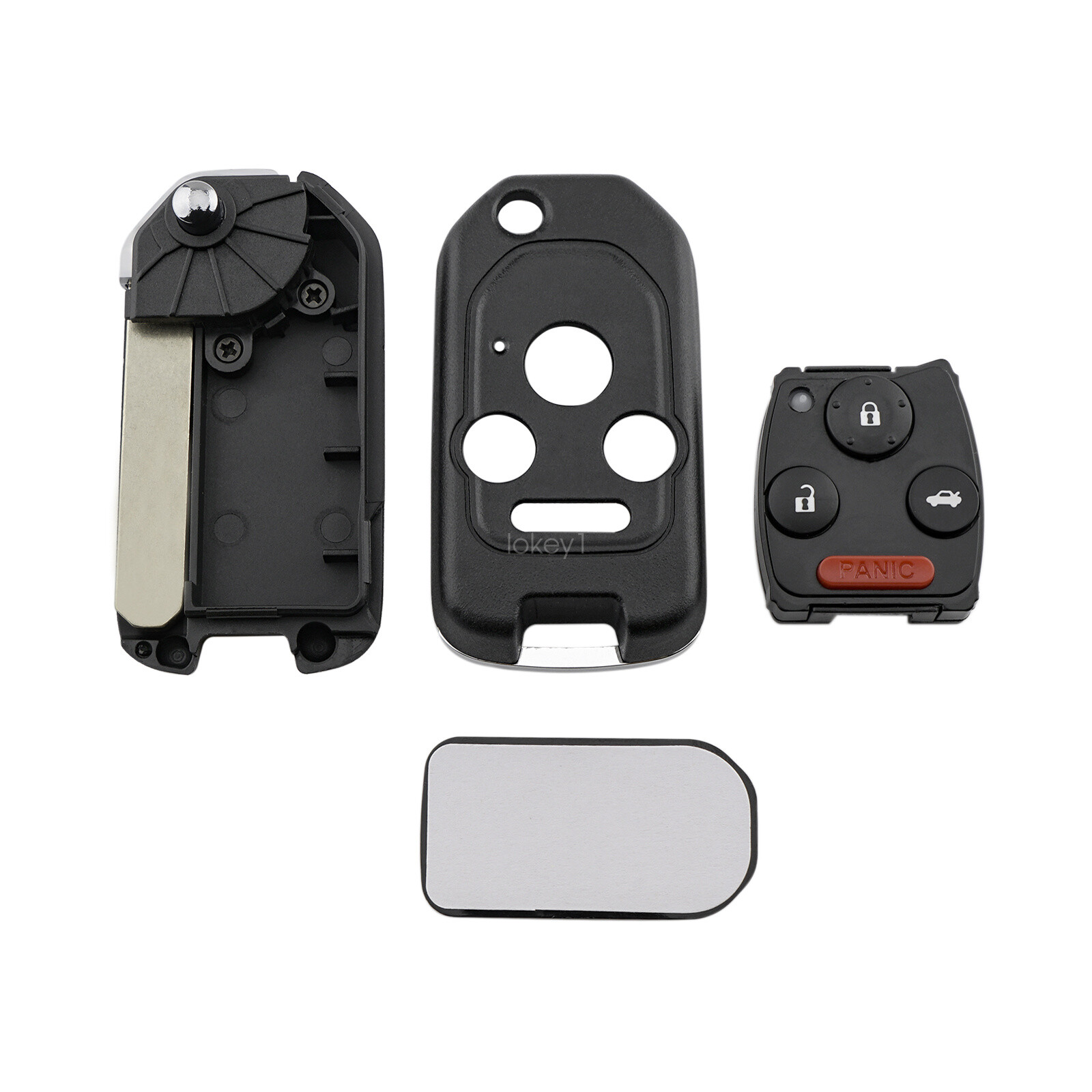 2 Modified Flip Key Shell Remote Case Fob 4 Button For Honda Accord Civic Pilot