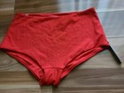 NWT Victoria's Secret Boyshort swim short bikini bottom L Flame Red Ribbed High