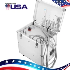 Portable Dental Mobile Delivery Unit Rolling Case Air Compressor Suction 4 HOLES