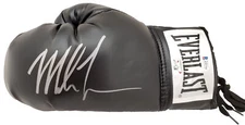 Mike Tyson Signed Black Everlast Glove LH Signed In Silver Beckett