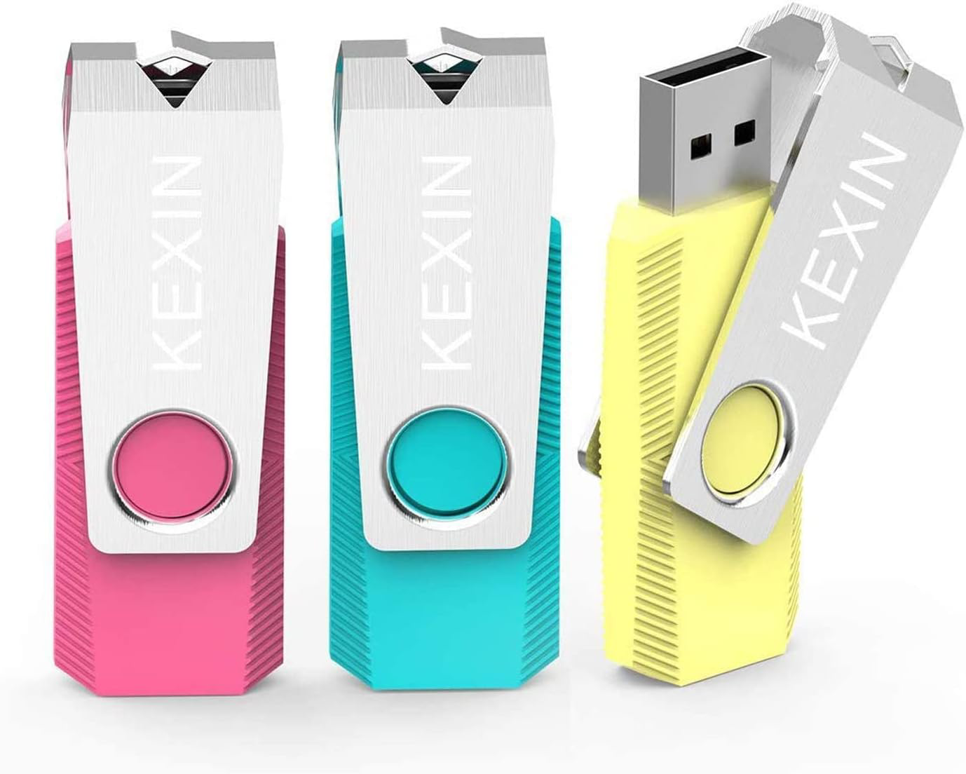 KEXIN Flash Drive 64GB 3 Pack USB Flash Drive 64 GB Thumb Drive USB Drive Bulk