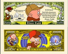 OUR ELMER FUDD CARTOON DOLLAR BILL (2 Bills)