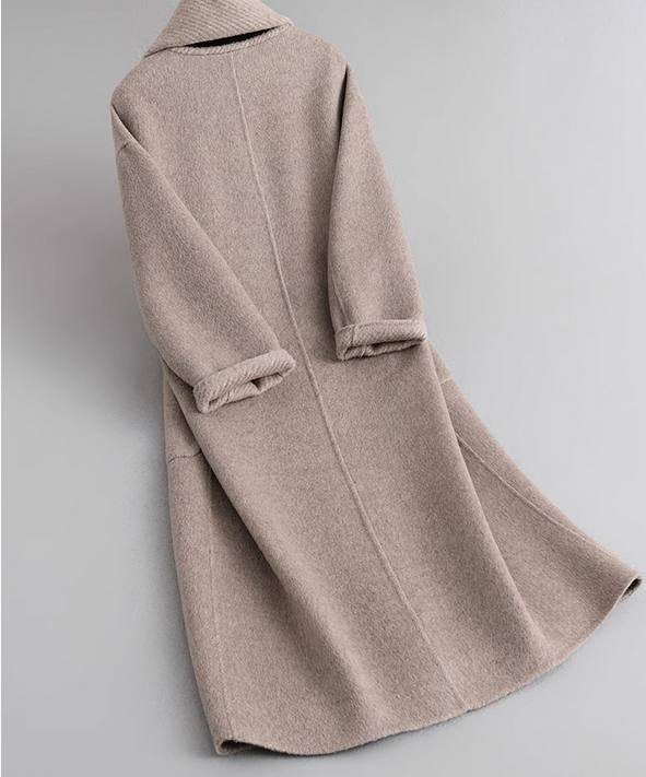 Double-Faced Cashmere-Style Mid-Length Overcoat For Women main image 1