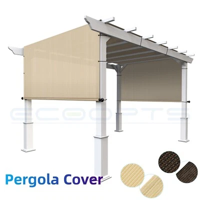 ECOOPTS Breathable Pergola Replacement Cover Panel Sun Canopy Shade Cover w/Rod Pocket