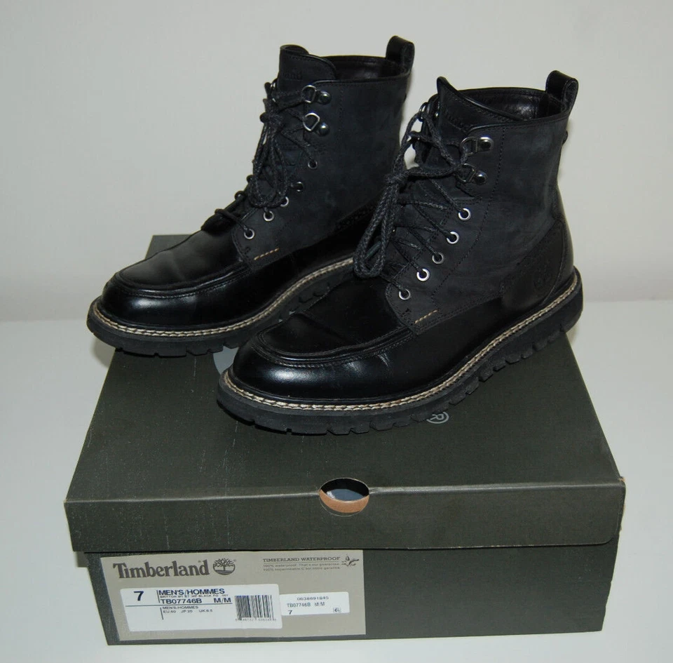 Timberland Britton Hill Moc носок водонепроницаемый ботинки из черной кожи мужской размер 7 - Изображение 2 из 4
