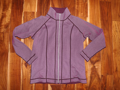 NEW Womens KIRKLAND Full Zip Active Reversible Jacket Purple Striped Sz M Medium