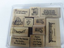 Stampin up Inside the home Rubber Stamp Set of 11 Pc 1993