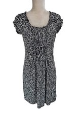 MICHAEL KORS Womens Sheath Knee Length Dress Petti Size PM Black White   146P