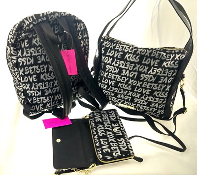 Betsey Johnson Silver Metallic Graffiti Backpack OR  display picture 2