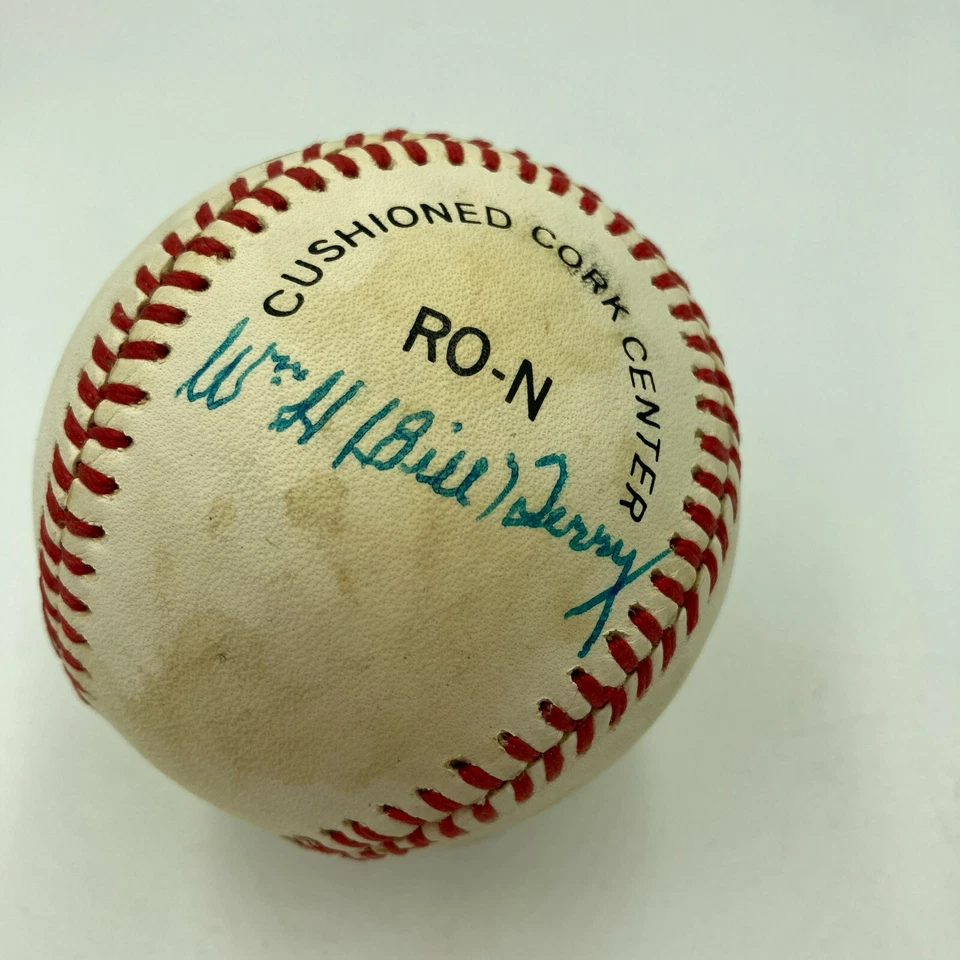 Travis Jackson Carl Hubbell Bill Terry New York Giants HOF Signed Baseball JSA - Image 2 of 4