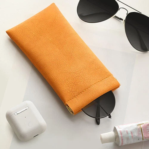 4PC Leather Mouth Snapped Sunglasses Eyeglass Glasses Soft Pouch Bag Pocket HOT - Picture 15 of 24