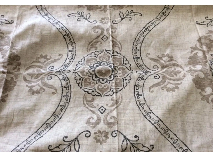 Envogue CURTAINS 40X85 Tabtop/rod Medallion Beige Grey 5 panels! - Image 3 of 4