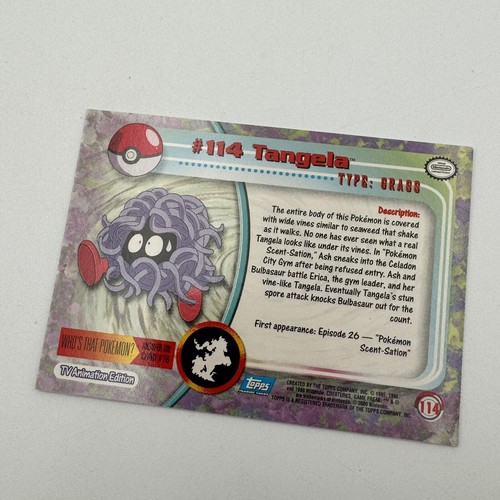 Pokemon TCG Tangela Topps #114 TV Animation Blue Logo Non Holo Card NM - Picture 4 of 6