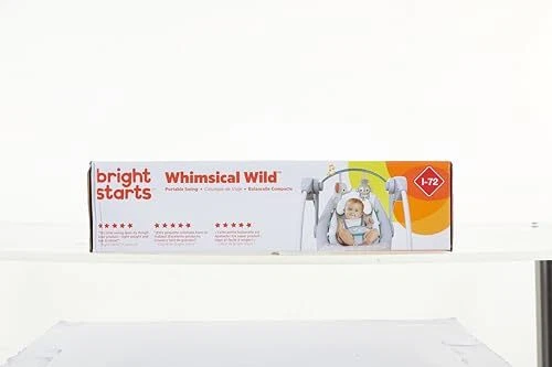 Columpio para bebé portátil automático de 6 velocidades Bright Starts con velocidad adaptable, Taggie Foto 3 de 4