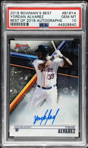 2018 Bowman's Best Yordan Alvarez Best of '18 Auto #B18YA PSA 10