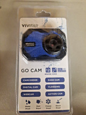 VIVITAR DVR 757HD GO ACTION BLUE WATERPROOF CAM 2  SCREEN 12 MEGAPIXEL HD