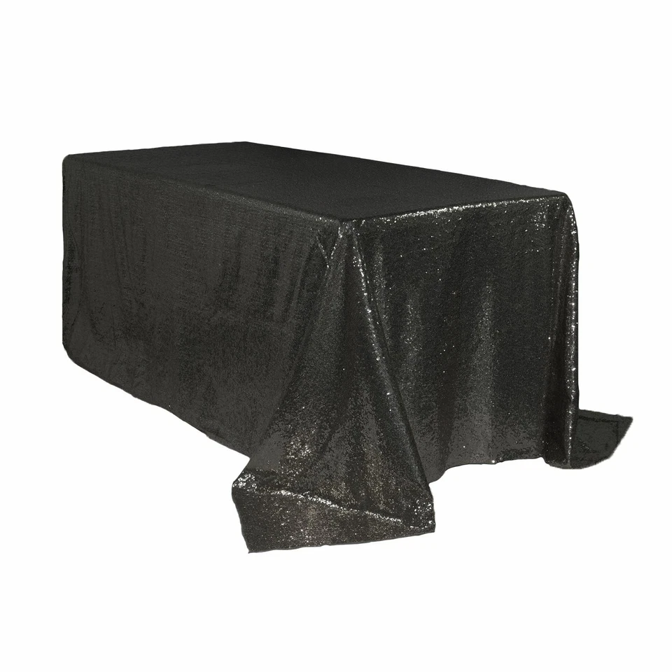 90 x 132 inch 6 ft Rectangular Glitz Sequin Tablecloth, Table Linens for Events - Image 3 of 4