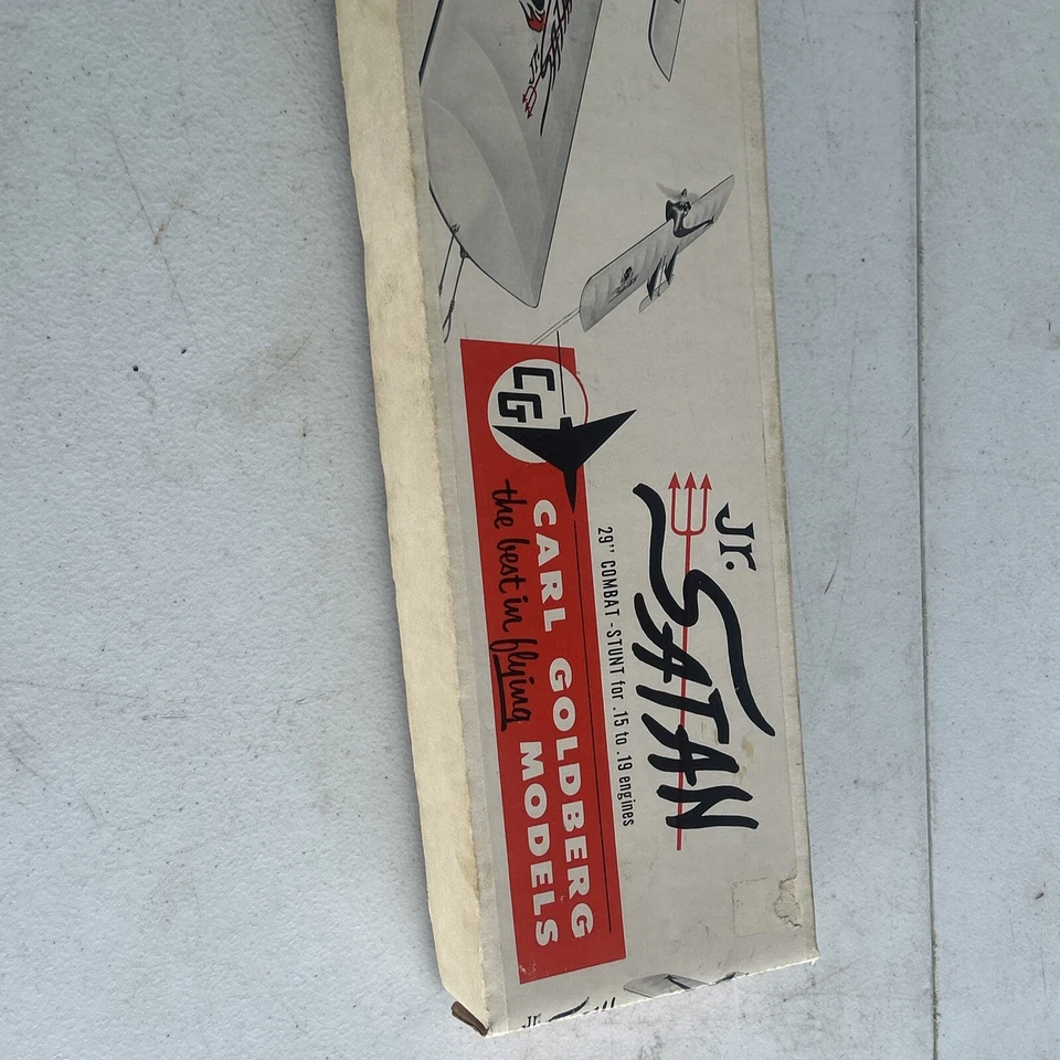 Vintage Carl Goldberg JR Satan Combat Stunt 29" CL Model Airplane Kit - Image 2 of 4