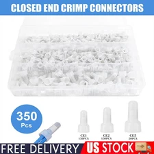 350PCS Closed End Crimp Cap12-10 16-14 22-18 AWG Gauge Wire Connector Terminal