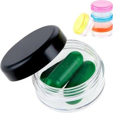 5 Pack Small Pill Box for Pocket Purse Daily Round Mini Pill Organizer Case NEW