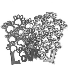 Love Dog Paw Metal Die Cuts,Cutting Dies for Card Making Clearance,Embossing ...