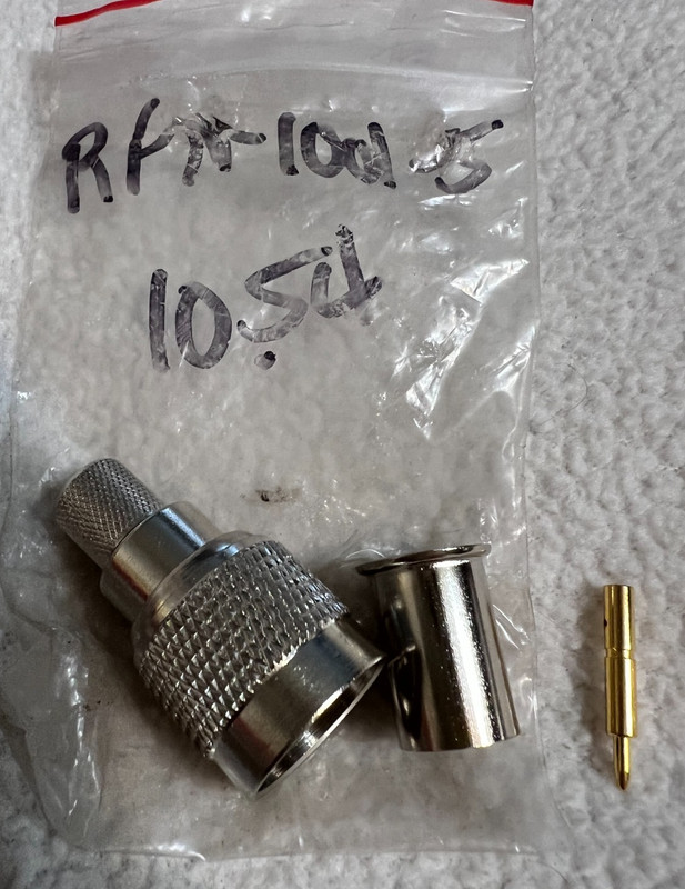 NEW Ham Radio RFN-1001-5 N Male Connector Crimp/Solder Attachment for RG214 RG9