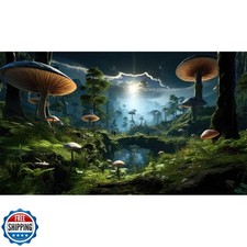 CaterRina Fantasy Mushrooms Landscape Aquarium Background Tranquil Stream Clo