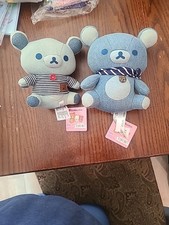 Rilakkuma Korilakkuma Plush Jean denim Bear San-X Set of 2 Limited Edition New