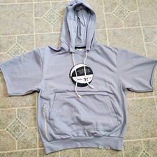 Nike Standard Issue Dri-FIT Pullover Basketball Hoodie Gray 3/4 Sleeves Men S