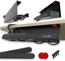 Under Desk Cable Management Tray - No Drill Organizer for Glass Desk. Perfect...