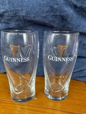 2 x Guinness Embossed  Pint Glasses - NEW / UNUSED