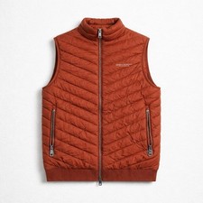 Armani Exchange Rust Quilted Down Vest Men's S Lightweight Full Zip