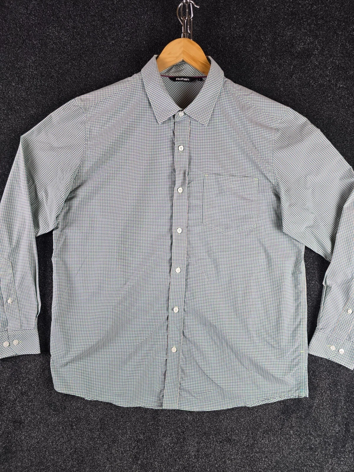 Rohan Worldview Shirt Mens Large Greens Longsleeve UV Protection Outdoors Hiking