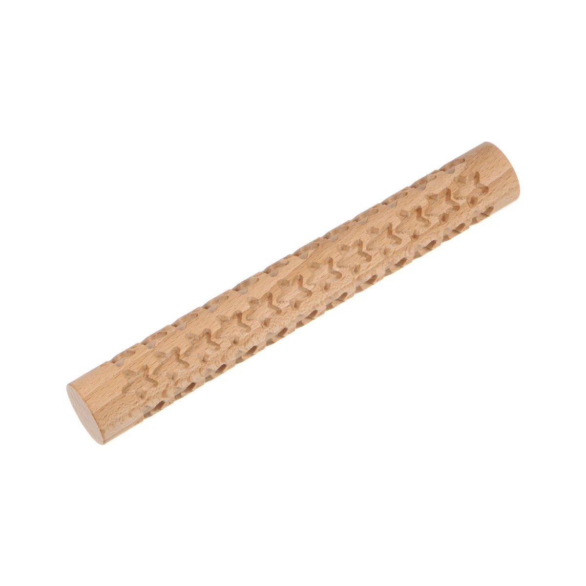 Wood Clay Roller Texture Rolling Star Emboss Beech 15cm x 2cm