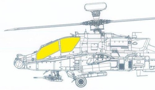 Eduard JX311 1/32 Mask AH-64E for Takom Canopy mask Set