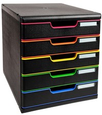 EXACOMPTA Schubladenbox MODULO A4 5 Schübe harlekin